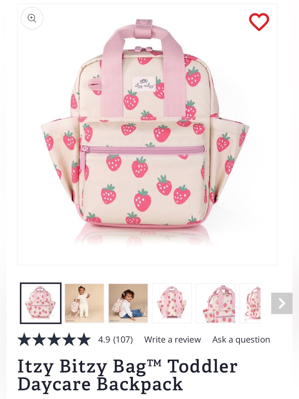 Itzy Ritzy Toddler Backpack - Picture 2 of 2